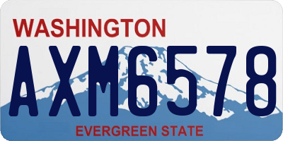 WA license plate AXM6578