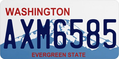 WA license plate AXM6585