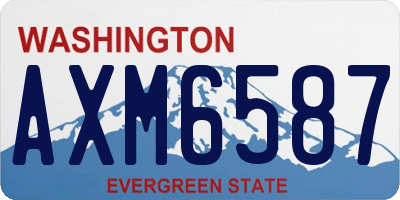 WA license plate AXM6587