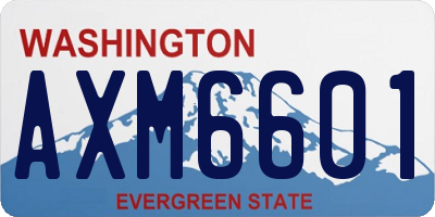 WA license plate AXM6601