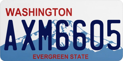WA license plate AXM6605