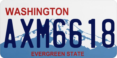 WA license plate AXM6618