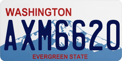 WA license plate AXM6620