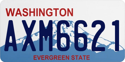 WA license plate AXM6621