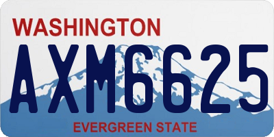 WA license plate AXM6625