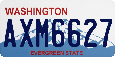 WA license plate AXM6627