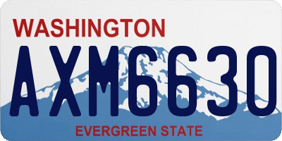 WA license plate AXM6630