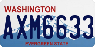 WA license plate AXM6633