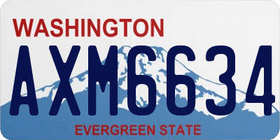 WA license plate AXM6634
