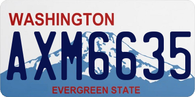 WA license plate AXM6635