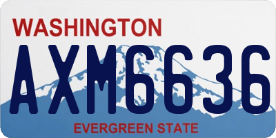 WA license plate AXM6636