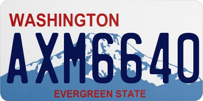 WA license plate AXM6640