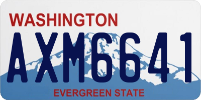 WA license plate AXM6641