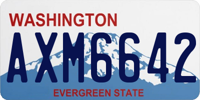 WA license plate AXM6642