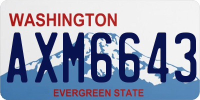 WA license plate AXM6643
