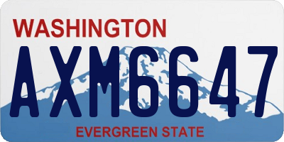 WA license plate AXM6647