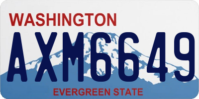 WA license plate AXM6649