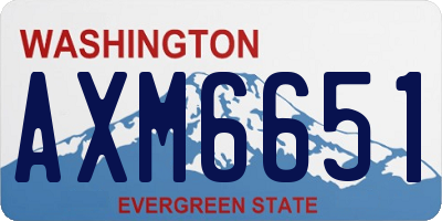 WA license plate AXM6651