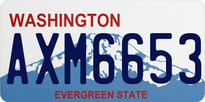 WA license plate AXM6653