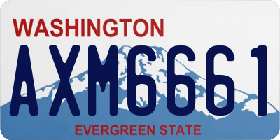 WA license plate AXM6661