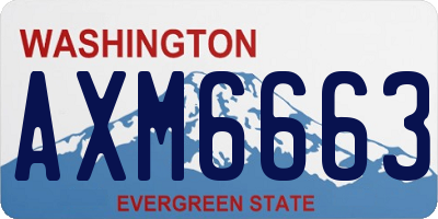 WA license plate AXM6663