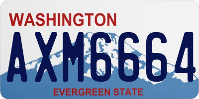 WA license plate AXM6664