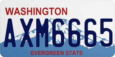 WA license plate AXM6665