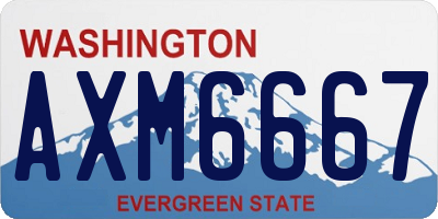 WA license plate AXM6667