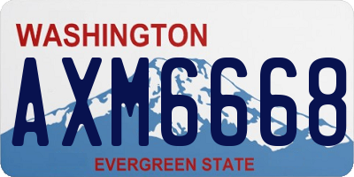 WA license plate AXM6668