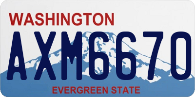 WA license plate AXM6670