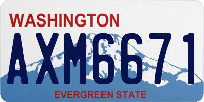 WA license plate AXM6671
