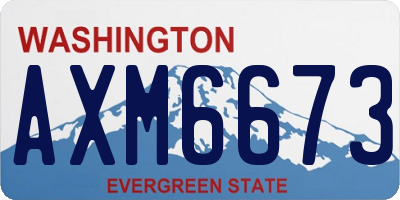 WA license plate AXM6673