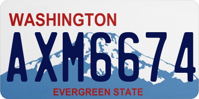 WA license plate AXM6674