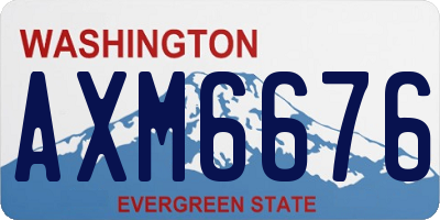 WA license plate AXM6676