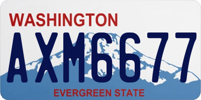 WA license plate AXM6677