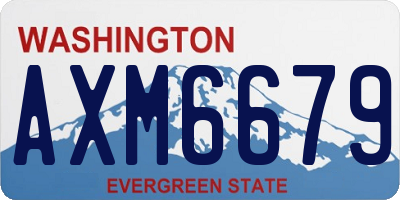 WA license plate AXM6679