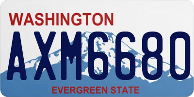 WA license plate AXM6680