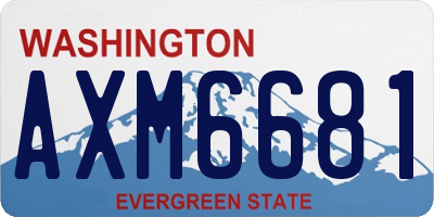 WA license plate AXM6681