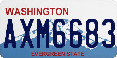 WA license plate AXM6683