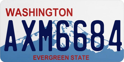 WA license plate AXM6684