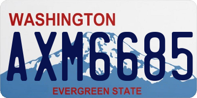 WA license plate AXM6685