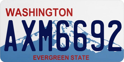WA license plate AXM6692