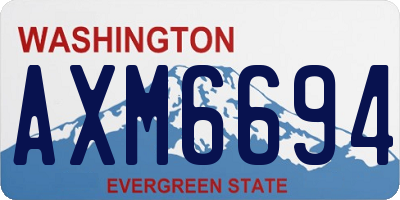 WA license plate AXM6694