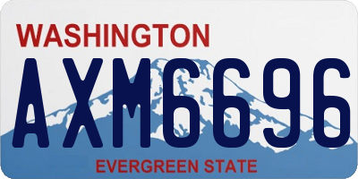 WA license plate AXM6696