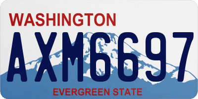 WA license plate AXM6697