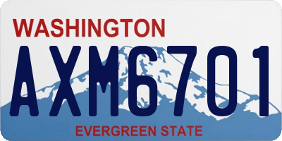 WA license plate AXM6701