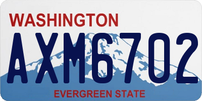 WA license plate AXM6702