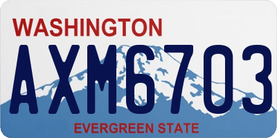 WA license plate AXM6703