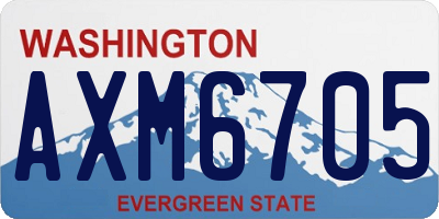 WA license plate AXM6705