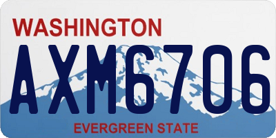 WA license plate AXM6706